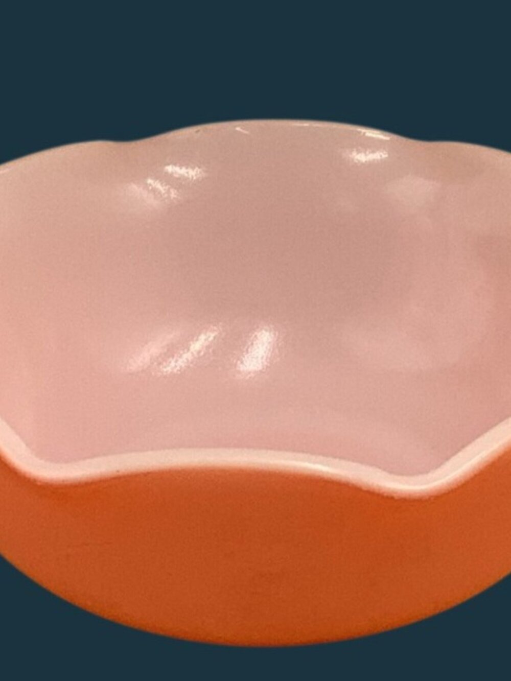 Vintage Hazel-Atlas Art Glass Ripple Cereal/Dessert Crinoline Bowl 5.25"D Pink